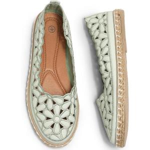 imageHEAWISH Womens Ballet Flat Daisy Round Toe Dress Shoes Casual Slip On Rope LoaferGreen