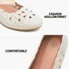 imageHEAWISH Womens Black Loafers Floral Ballet Flats ShoesPu Leather Dress Shoes with Heel Comfortable Slip on LoaferBeige Heel