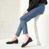 imageHEAWISH Womens Black Loafers Floral Ballet Flats ShoesPu Leather Dress Shoes with Heel Comfortable Slip on LoaferBlack Heel