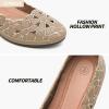 imageHEAWISH Womens Black Loafers Floral Ballet Flats ShoesPu Leather Dress Shoes with Heel Comfortable Slip on LoaferChocolate Heel