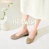 imageHEAWISH Womens Black Loafers Floral Ballet Flats ShoesPu Leather Dress Shoes with Heel Comfortable Slip on LoaferChocolate Heel