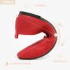imageHEAWISH Womens Flats Shoes Pointed Toe Ballet Flats Dressy ComfortableChili Red