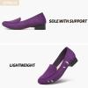 imageHEAWISH Womens Loafers Slip on Low Heel ShoesClosed Toe Pumps Dress ShoesCasual Loafer Work Flats Wedding ShoePurple