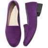 imageHEAWISH Womens Loafers Slip on Low Heel ShoesClosed Toe Pumps Dress ShoesCasual Loafer Work Flats Wedding ShoePurple