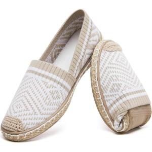 imageHEAWISH Ballet Flats for Women Loafer Slip on ShoesBreathable Womens Shoes Dressy Casual Espadrilles for Women Rope Loafer FlatsApricot