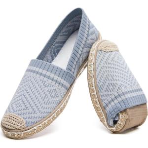 imageHEAWISH Ballet Flats for Women Loafer Slip on ShoesBreathable Womens Shoes Dressy Casual Espadrilles for Women Rope Loafer FlatsBlue