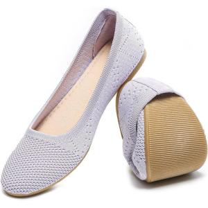 imageHEAWISH Comfortable Round Toe Flats Shoes Women Slip On Ballet Flats for Women Casual Womens Flats for WalkingPurple