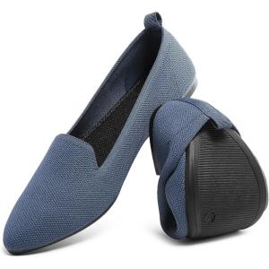 imageHEAWISH Womens Flats Shoes Pointed Toe Ballet Flats Dressy ComfortableNavy