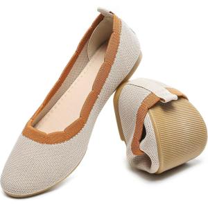 imageHEAWISH Womens Floral Collar FlatsApricot