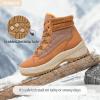 image:imageHEAWISH Womens Winter BootsBrown Non Slip Combat BootsWarm Fur Lined comfortable Snow Ankle Boot For WomenBrown