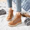 image:imageHEAWISH Womens Winter BootsBrown Non Slip Combat BootsWarm Fur Lined comfortable Snow Ankle Boot For WomenBrown