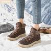 image:imageHEAWISH Womens Winter BootsBrown Non Slip Combat BootsWarm Fur Lined comfortable Snow Ankle Boot For WomenTan