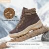 image:imageHEAWISH Womens Winter BootsBrown Non Slip Combat BootsWarm Fur Lined comfortable Snow Ankle Boot For WomenTan