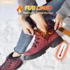 image:imageWomen Winter Snow Boots with Fur LinedBlack Low heels Combat Ankle BootsNon Slip Leather Ankle Boots for WomenRose Pink
