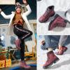 image:imageWomen Winter Snow Boots with Fur LinedBlack Low heels Combat Ankle BootsNon Slip Leather Ankle Boots for WomenRose Pink
