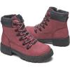 image:imageWomen Winter Snow Boots with Fur LinedBlack Low heels Combat Ankle BootsNon Slip Leather Ankle Boots for WomenRose Pink