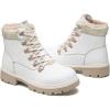 image:imageWomen Winter Snow Boots with Fur LinedBlack Low heels Combat Ankle BootsNon Slip Leather Ankle Boots for WomenWhite