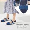 image:imageHEAWISH Womens Ballet Flat Shoes Mary Jane Pointed Toe Mesh FlatsComfortable Slip on Ladies Shoe with Adjustable StrapCasual Office Dress Flats for WorkBlue