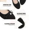 image:imageHEAWISH Womens Ballet Flats Shoes Black Poinet Toe Womens Flats Comfortable Suede Dressy Casual ShoesBlack