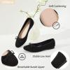 image:imageHEAWISH Womens Ballet Flats Shoes Black Poinet Toe Womens Flats Comfortable Suede Dressy Casual ShoesBlack