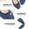 image:imageHEAWISH Womens Ballet Flats Shoes Black Poinet Toe Womens Flats Comfortable Suede Dressy Casual ShoesNavy