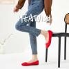 image:imageHEAWISH Womens Ballet Flats Shoes Black Poinet Toe Womens Flats Comfortable Suede Dressy Casual ShoesRed