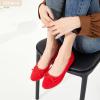 image:imageHEAWISH Womens Ballet Flats Shoes Black Poinet Toe Womens Flats Comfortable Suede Dressy Casual ShoesRed