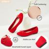 image:imageHEAWISH Womens Ballet Flats Shoes Black Poinet Toe Womens Flats Comfortable Suede Dressy Casual ShoesRed