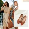 image:imageHEAWISH Womens Ballet Flats Shoes Black Poinet Toe Womens Flats Comfortable Suede Dressy Casual ShoesTan