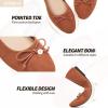image:imageHEAWISH Womens Ballet Flats Shoes Black Poinet Toe Womens Flats Comfortable Suede Dressy Casual ShoesTan