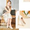 image:imageHEAWISH Womens Black Flats Flower Embroideried Lace Ballet Flats Pointed Toe Comfortable Dress Shoes for WomenBeige