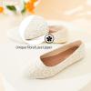 image:imageHEAWISH Womens Black Flats Flower Embroideried Lace Ballet Flats Pointed Toe Comfortable Dress Shoes for WomenBeige