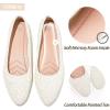 image:imageHEAWISH Womens Black Flats Flower Embroideried Lace Ballet Flats Pointed Toe Comfortable Dress Shoes for WomenBeige