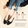 image:imageHEAWISH Womens Black Flats Flower Embroideried Lace Ballet Flats Pointed Toe Comfortable Dress Shoes for WomenBlack