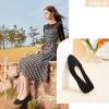 image:imageHEAWISH Womens Black Flats Flower Embroideried Lace Ballet Flats Pointed Toe Comfortable Dress Shoes for WomenBlack