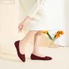 image:imageHEAWISH Womens Black Flats Flower Embroideried Lace Ballet Flats Pointed Toe Comfortable Dress Shoes for WomenWine