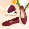 image:imageHEAWISH Womens Black Flats Flower Embroideried Lace Ballet Flats Pointed Toe Comfortable Dress Shoes for WomenWine