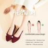 image:imageHEAWISH Womens Black Flats Flower Embroideried Lace Ballet Flats Pointed Toe Comfortable Dress Shoes for WomenWine