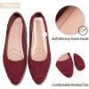image:imageHEAWISH Womens Black Flats Flower Embroideried Lace Ballet Flats Pointed Toe Comfortable Dress Shoes for WomenWine