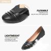 image:imageHEAWISH Womens Black Flats Shoes Round Toe Slip On Casual Ballet Flats PU Leather Dressy Work ShoesBlack