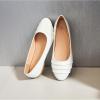 image:imageHEAWISH Womens Black Flats Shoes Round Toe Slip On Casual Ballet Flats PU Leather Dressy Work ShoesWhite