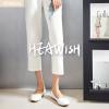image:imageHEAWISH Womens Black Flats Shoes Round Toe Slip On Casual Ballet Flats PU Leather Dressy Work ShoesWhite
