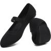 image:imageHEAWISH Womens Ballet Flat Shoes Mary Jane Pointed Toe Mesh FlatsComfortable Slip on Ladies Shoe with Adjustable StrapCasual Office Dress Flats for WorkBlack