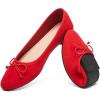 image:imageHEAWISH Womens Ballet Flats Shoes Black Poinet Toe Womens Flats Comfortable Suede Dressy Casual ShoesRed