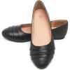 image:imageHEAWISH Womens Black Flats Shoes Round Toe Slip On Casual Ballet Flats PU Leather Dressy Work ShoesBlack