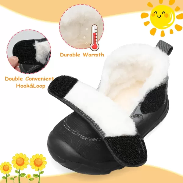 LeIsfIt Toddler Boots Girls Boys Winter Boots Cozy Fleece Snow Boots Indoor Outdoor Warm Shoes