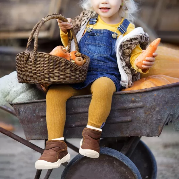 LeIsfIt Toddler Boots Girls Boys Winter Boots Cozy Fleece Snow Boots Indoor Outdoor Warm Shoes