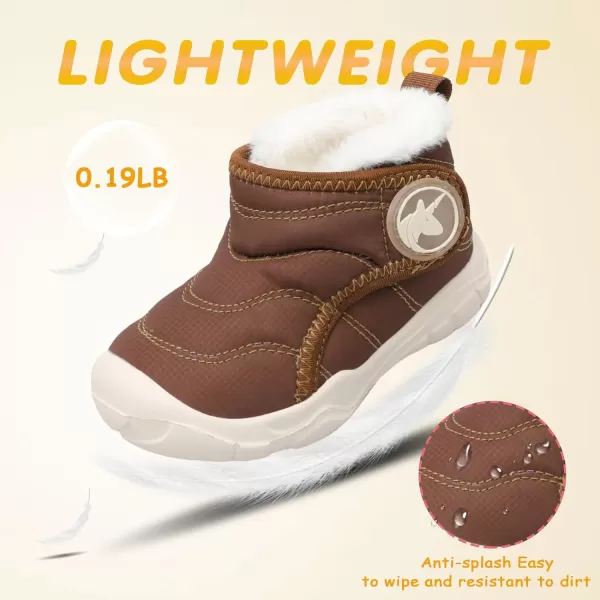 LeIsfIt Toddler Boots Girls Boys Winter Boots Cozy Fleece Snow Boots Indoor Outdoor Warm Shoes