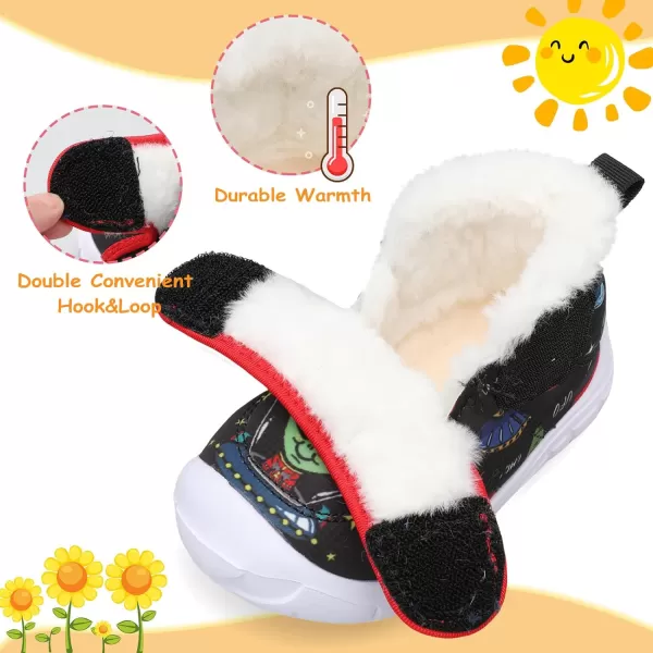 LeIsfIt Toddler Boots Girls Boys Winter Boots Cozy Fleece Snow Boots Indoor Outdoor Warm Shoes