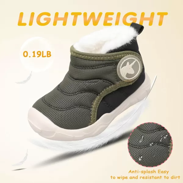 LeIsfIt Toddler Boots Girls Boys Winter Boots Cozy Fleece Snow Boots Indoor Outdoor Warm Shoes